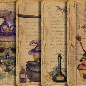 DIGITAL Vintage Halloween - Download de folha de colagem digital para impressão do Junk Journal - VBM1876
