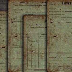 May include: A vintage green and brown paper form with the title "Rahtkirjan" and the text "Ukkola (ema ralde)" printed on it. The form is divided into sections with headings like "Tavaran vastaanottajan nimi" and "Yhteenvedon".