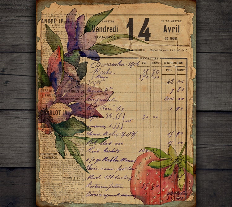 DIGITAL Vintage Botanical Printable Junk Journal Ephemera - Digital ...
