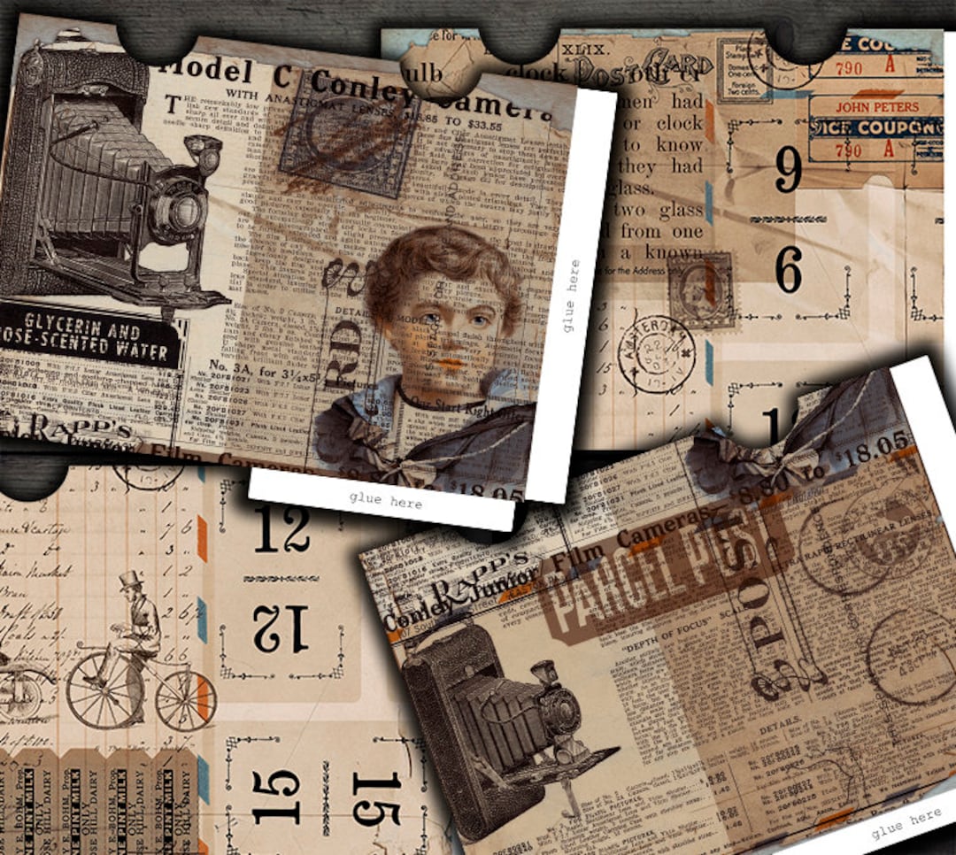 DIGITAL Vintage Ephemera Envelopes - Digital Collage Sheet Download ...