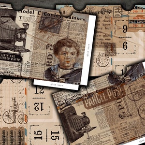 DIGITAL Vintage Ephemera Envelopes  - Digital collage sheet download