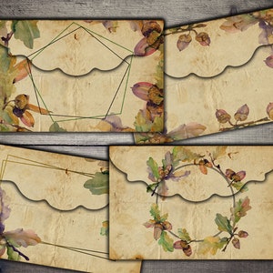 DIGITAL Printable Vintage Fall Envelopes - Digital Collage Sheet ...