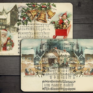 Cyfrowe strony do druku Vintage Christmas Junk Journal - Nuty na Boże Narodzenie Cyfrowe papiery - VBM2175