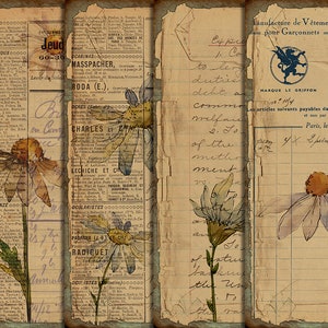 DIGITAL Vintage Botanical Junk Journal Ephemera - Digital Collage Sheet Download - VBM1894