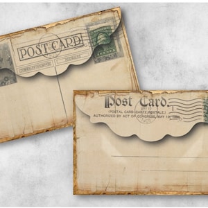 DIGITALE Vintage Ansichtkaart Enveloppen Digitale Collage Sheet Download
