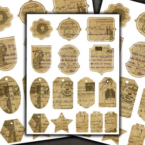 DIGITAL Junk Journal Vintage Ephemera Printables - Digital Collage Sheet Download