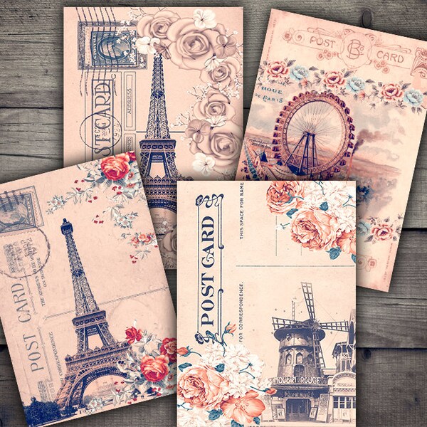 Paris Postle Card Paris Postcards - Etsy