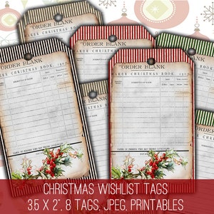 DIGITALE Weihnachts-Wunschliste für Weihnachtsmänner - 1189 - Digital Collage Sheet - Instant Download Printables
