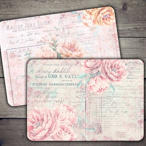 DIGITALE Shabby chique Floral Junk Journal Cover Pagina's Printable - Digital Papers - Digital Collage Sheet Download - VBM1390