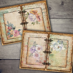 Vintage Floral Junk Journal Pages: Printable Collage Sheet (Digital Download)