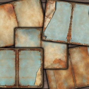 Pages de journal grunge rouillé, arrière-plans rouillés, kit de journal vintage grunge, papiers grunge numériques à télécharger - VBM3319