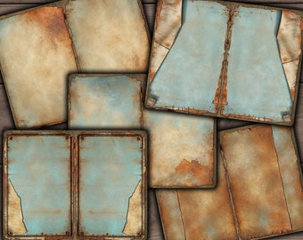 Grunge Rusty Junk Journal Pages, Rusty backgrounds, Vintage Grunge Junk Journal Kit, Digital Grunge Papers Download - VBM3319