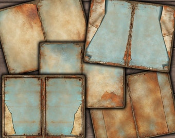 Pagina's Grunge Rusty Junk Journal: vintage achtergronden (digitale download)