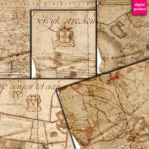 DIGITAL Ancient Maps - Grunge Junk Journal Ephemera - Printable Vintage Maps - Ancient Documents - VBM2907