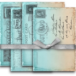 DIGITAL Vintage Postkarten Digital Collage Sheet Download -1136- Digitales Papier - Instant Download Printables