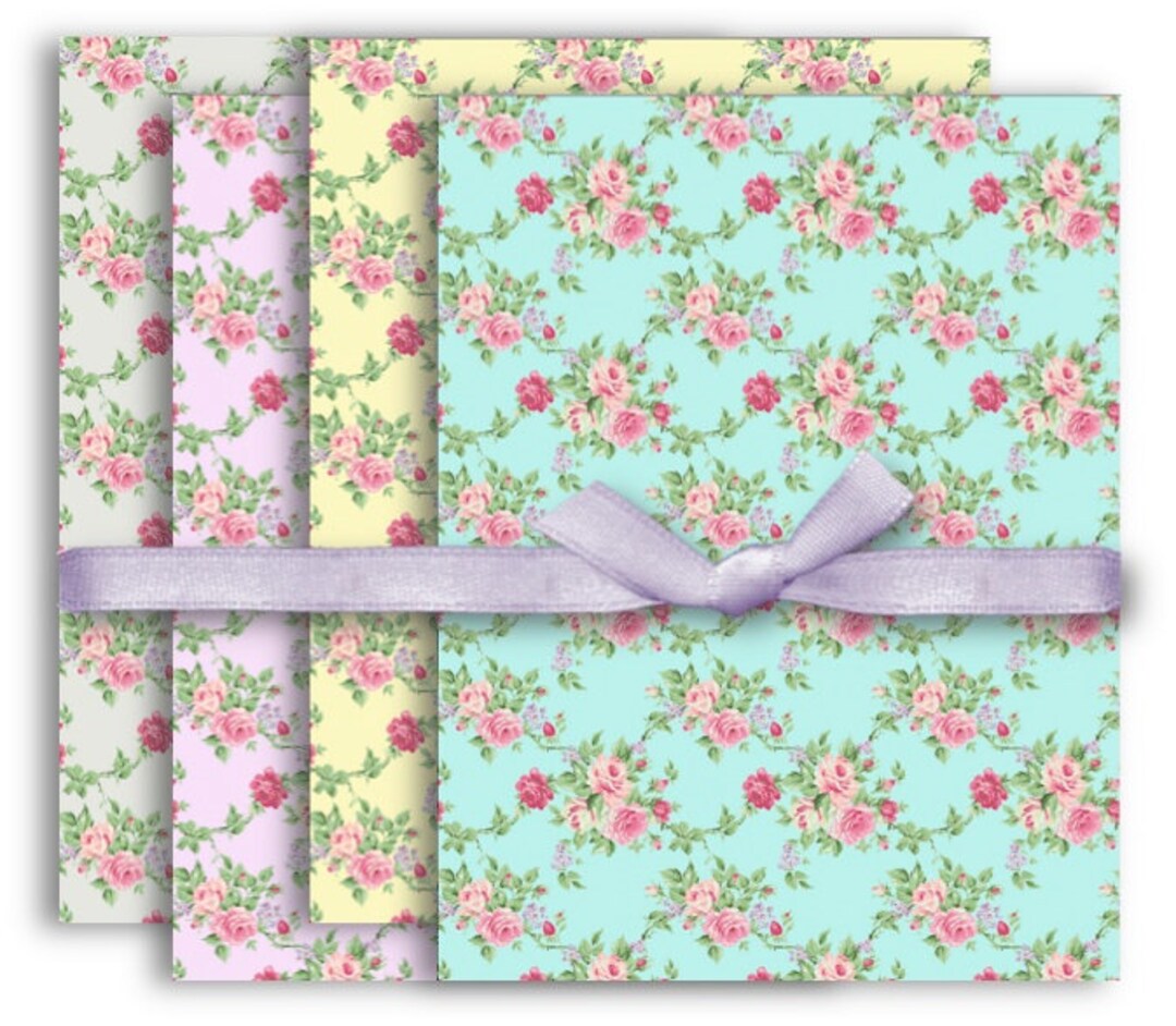 DIGITAL Shabby Chic Roses Digital Collage Sheet Download -1079- Digital ...
