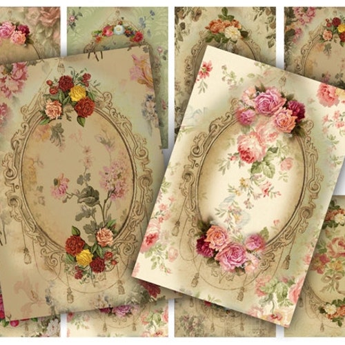 Collage Sheets Paper Printable Digital Collage Sheet Shabby Chic Tags ...