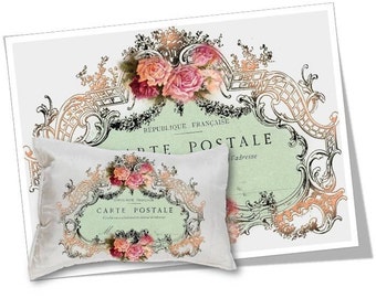 Carte Postale Collage Sheet: Vintage Französisch zum Ausdrucken (Digitaler Download)
