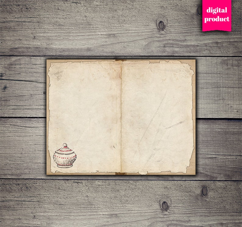 DIGITAL Vintage Cook Book Pages Printable Recipe Journal - Etsy