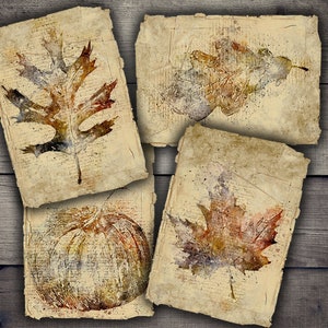 NUMÉRIQUE vintage Grunge Fall Ephemera - feuille de collage numérique automne vintage - papiers numériques automne - VBM1579