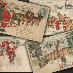 DIGITAL vintage Cartes postales de Noël - Digital Collage Sheet Download - VBM1619