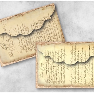 DIGITALE handgeschreven Ephemera Enveloppen Digitale Collage Sheet Download -942- Digitaal papier - Instant Download Printables