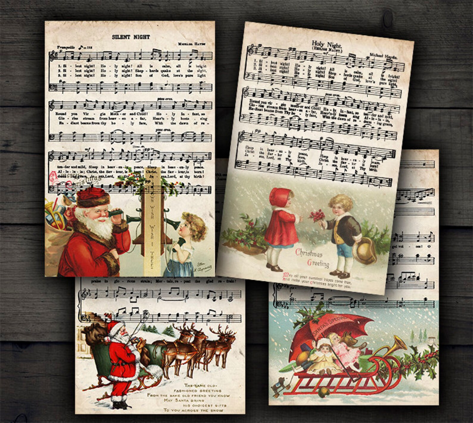 DIGITAL Printable Vintage Christmas Music Sheets Digital | Etsy