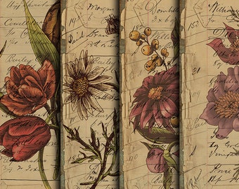 DIGITAL Vintage Botanical Junk Journal Ephemera - Digital Paper Download - VBM1994