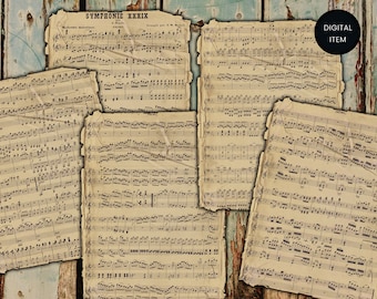 1940s Grunge Music Sheets: Vintage Junk Journal Ephemera (Digital Download)