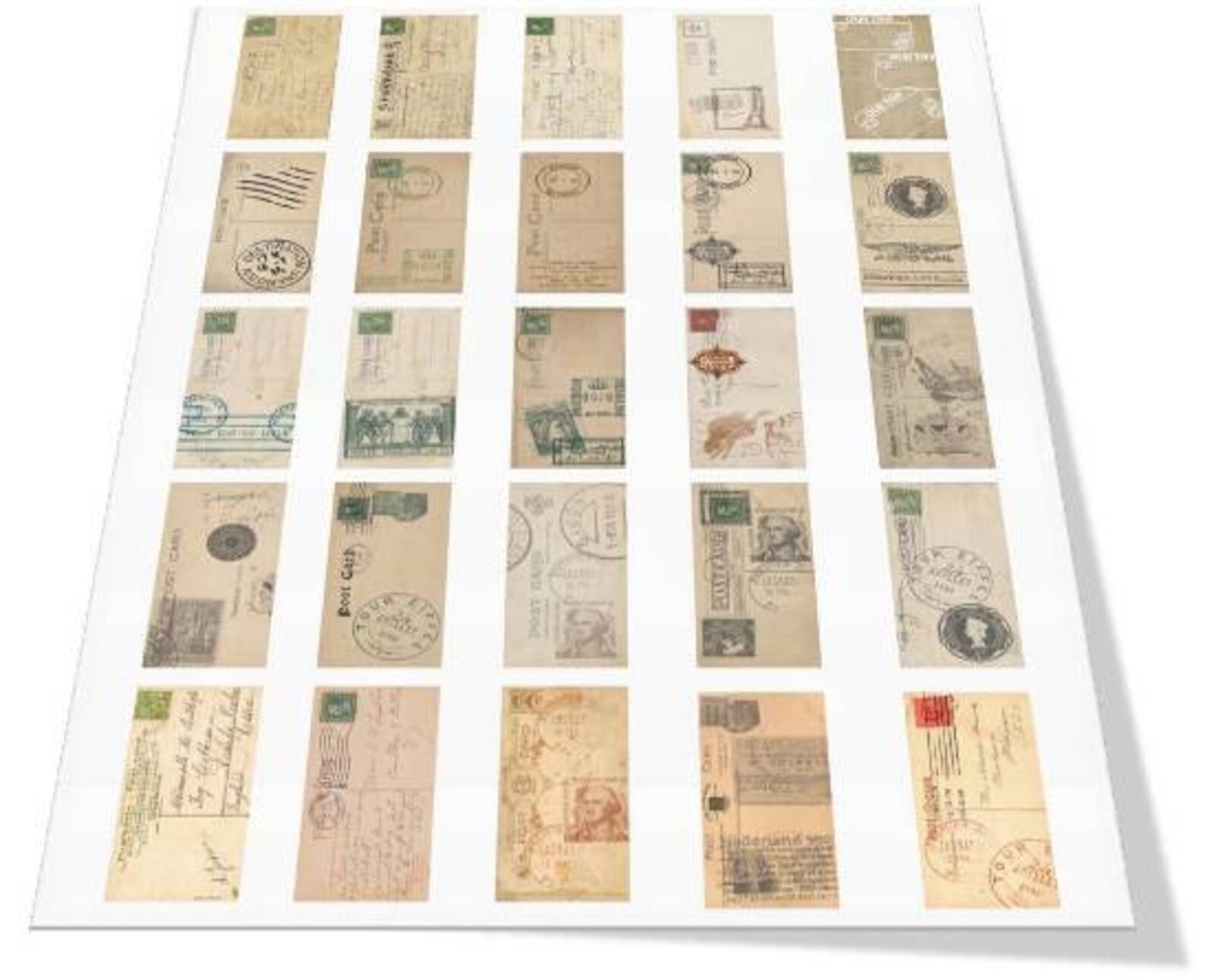 Digital Images Digital Collage Sheet Download Postal | Etsy