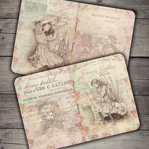 DIGITAL Vintage Alice in Wonderland Printable Junk Journal  - Digital Collage Sheet Download