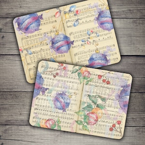 DIGITAL Watercolor Christmas Digital Paper - Junk Journal Pages Printable