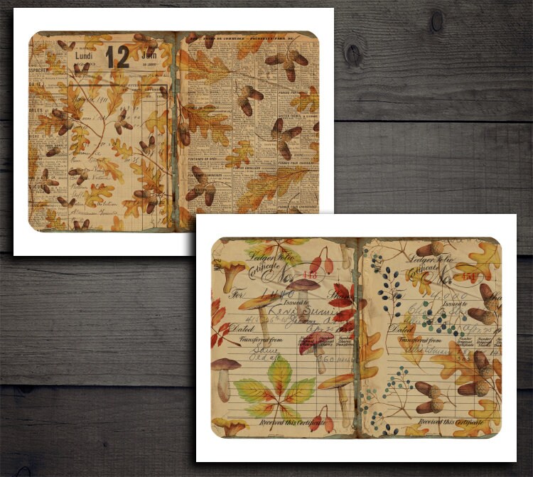 DIGITALES Herbst Junk Journal Kit - Digitaler Papier Download
