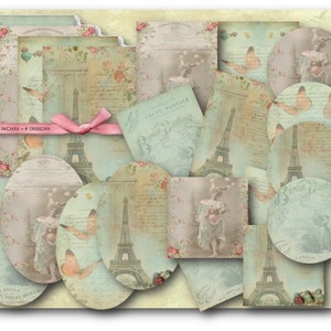 French Nostalgia Digital Paper Kit: Collage Sheets (Digital Download)