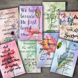 DIGITAL Printable Bible Verses Scriptures about Love - Digital Collage Sheet - Digital Paper Download