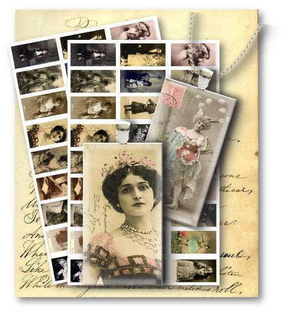 DIGITAL Vintage Photos 1x2 Inch - Digital Collage Sheet Download - Etsy