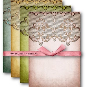 Damask Lace Digital Paper: 6x4 Collage Sheet Backgrounds (Digital Download)