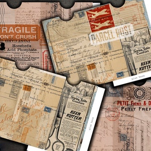 DIGITALE Vintage Briefumschläge - Digital Collage Sheet Download - VBM1719