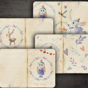 DIGITALE Weihnachten Junk Journal Printable Pages - Weihnachten Digital Paper Download - VBM2264