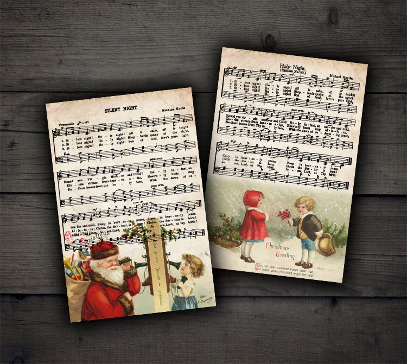 DIGITAL Printable Vintage Christmas Music Sheets Digital | Etsy