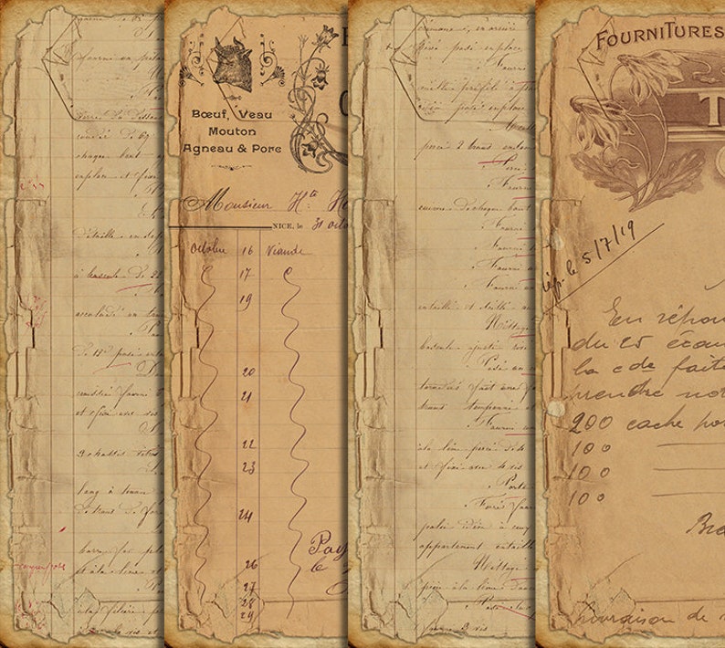DIGITAL Vintage Grunge Junk Journal Ephemera - Digital Collage Sheet ...