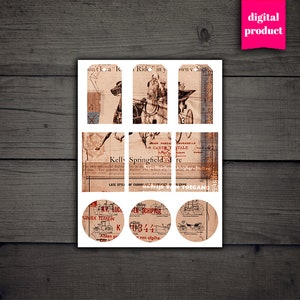 DIGITAL Vintage Junk Journal Kit - Printable Grunge Ephemera Download ...
