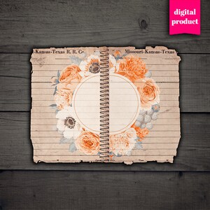 DIGITAL Grunge Floral Junk Journal Pages - Printable Grunge Journaling ...