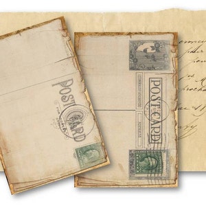 Vintage Postcards Digital Collage Sheet: 4 Designs (digital Download ...
