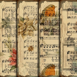 DIGITALE Vintage Weihnachten Notenblätter - Digitale Vintage Weihnachtslieder Papier Download - VBM2161