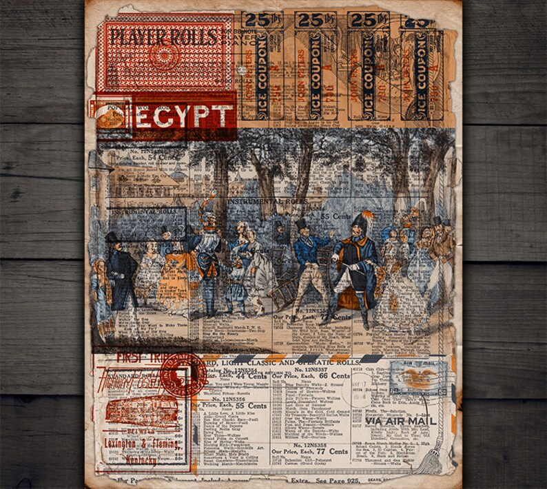 DIGITAL Vintage Newspapers Junk Journal Digital Collage Sheet Download VBM1872