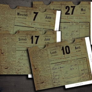 DIGITAL Vintage Numerals Sobres Imprimibles - Descarga de hoja de collage digital - VBM1925
