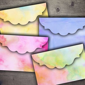 DIGITAL Watercolor Envelopes - Digital Collage Sheet Printables