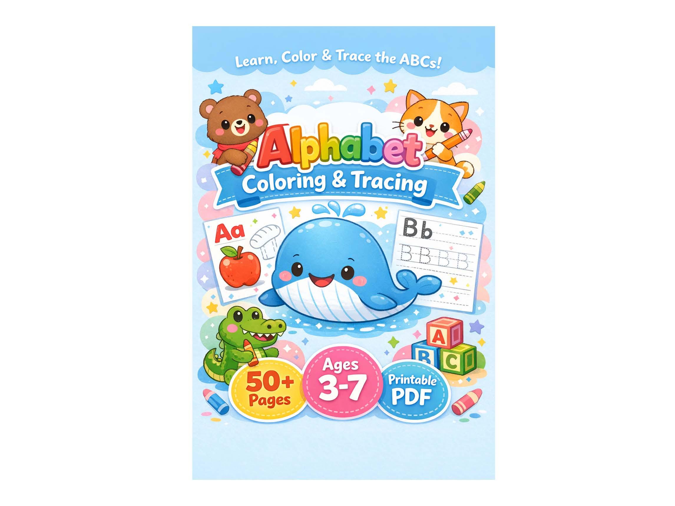ABC Coloring Book Printable for Kids | Alphabet Tracing Workbook ...