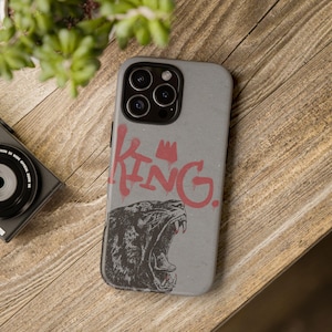 Funda para iPhone King Panther / Funda para iPhone Black Panther / Funda de lujo con estampado animal / Funda para iPhone con estética streetwear / Funda protectora resistente